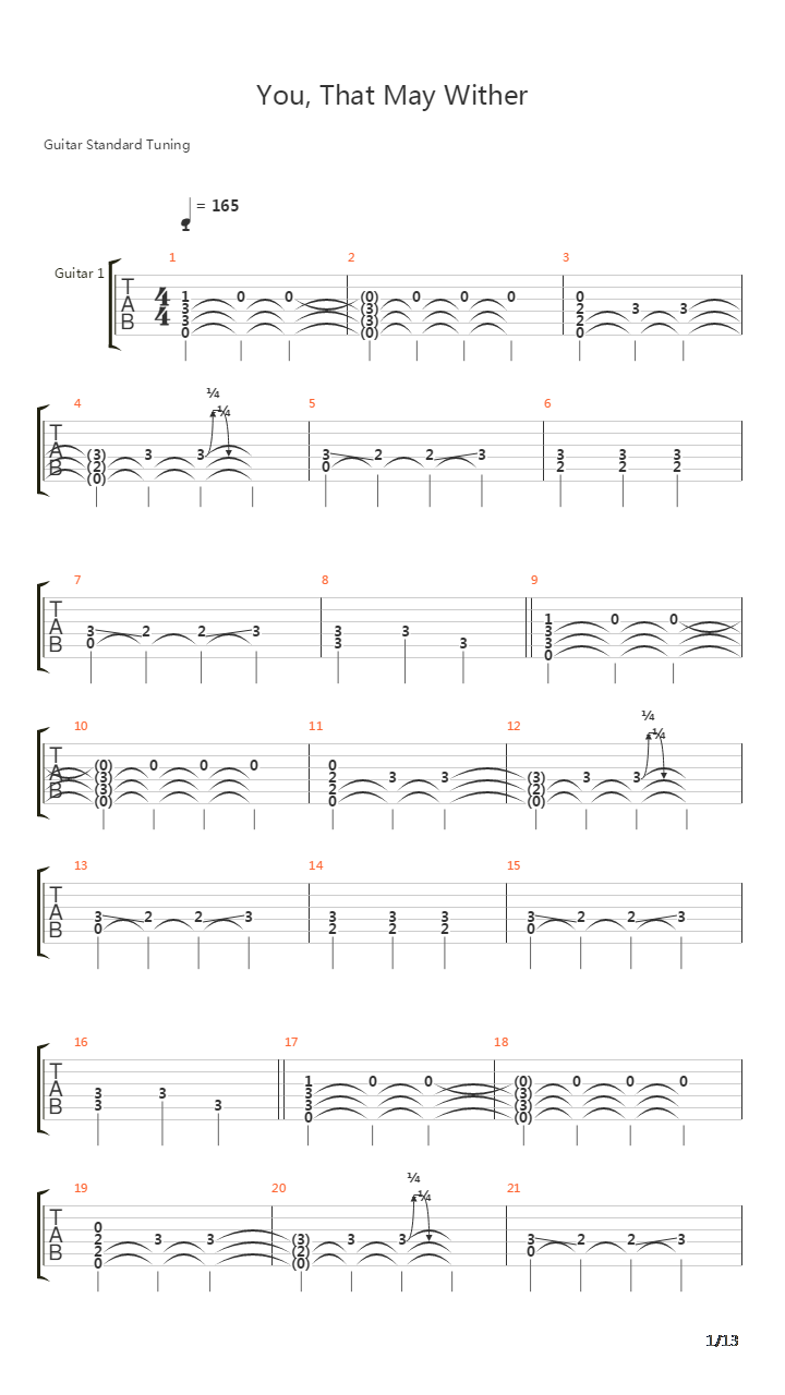 You That May Wither吉他谱