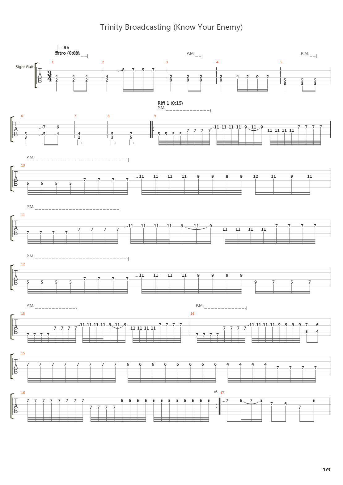 Trinity Broadcasting Know Your Enimies吉他谱