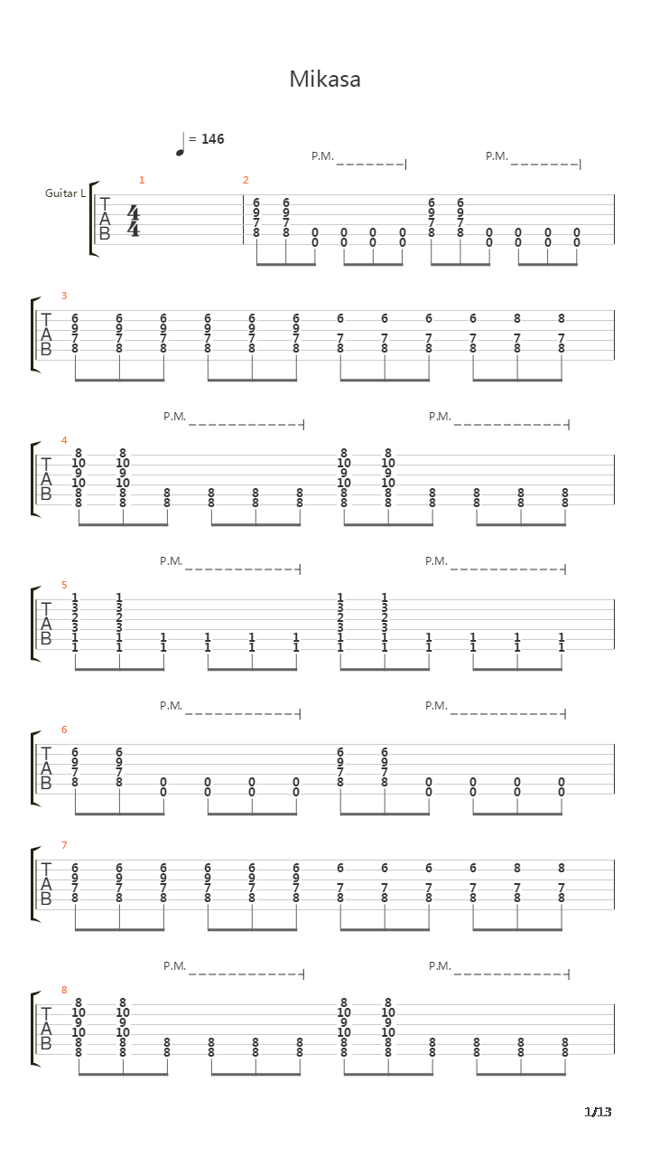 Mikasa吉他谱