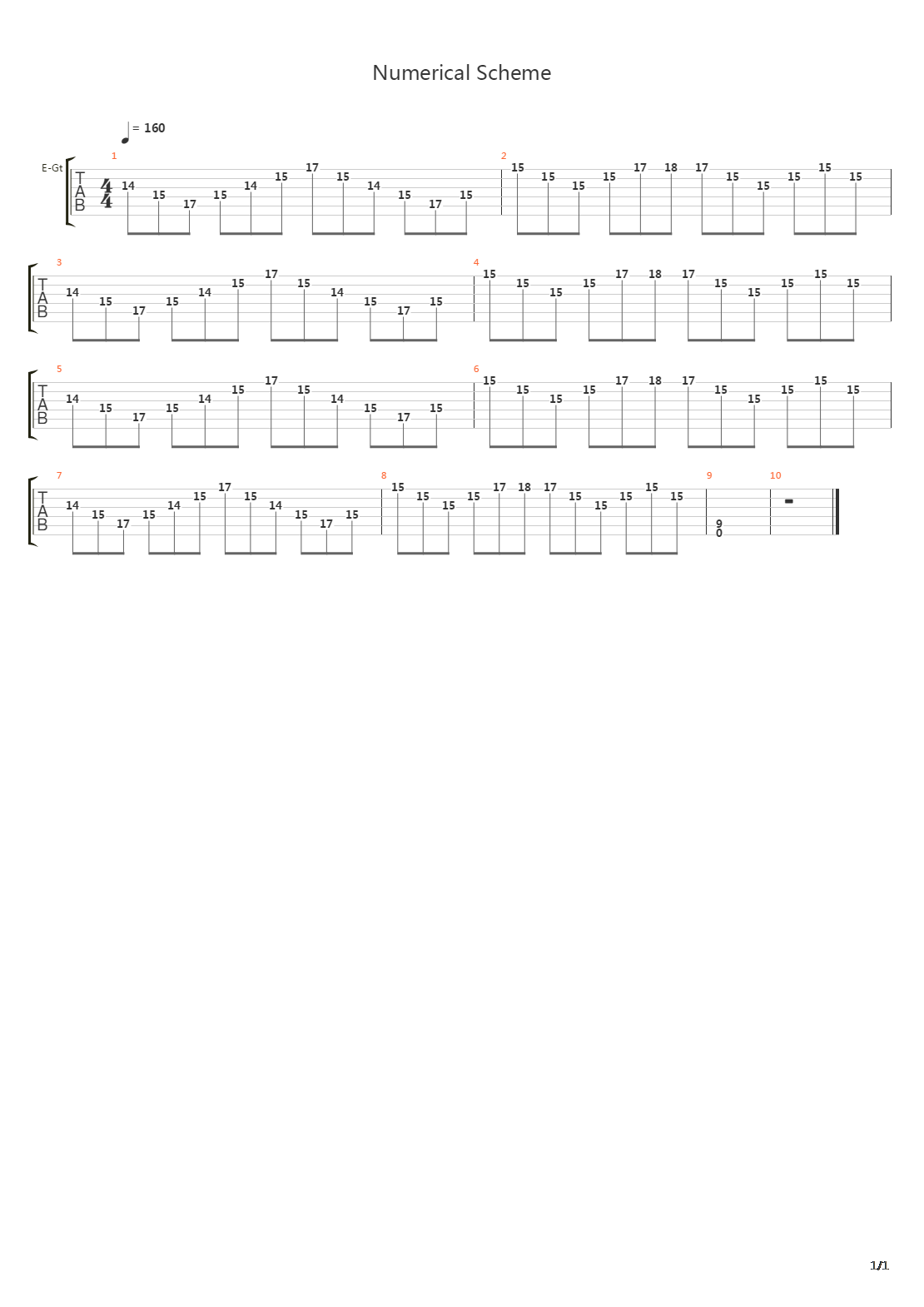 Numerical Scheme吉他谱