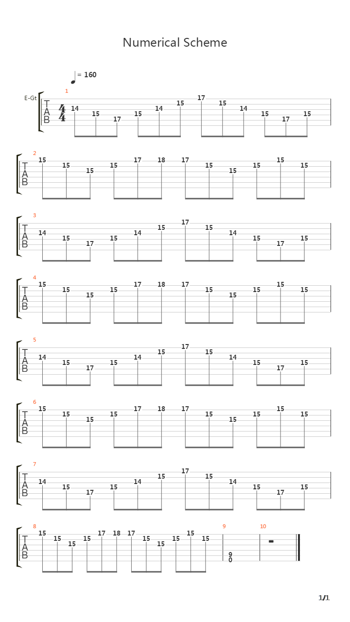 Numerical Scheme吉他谱