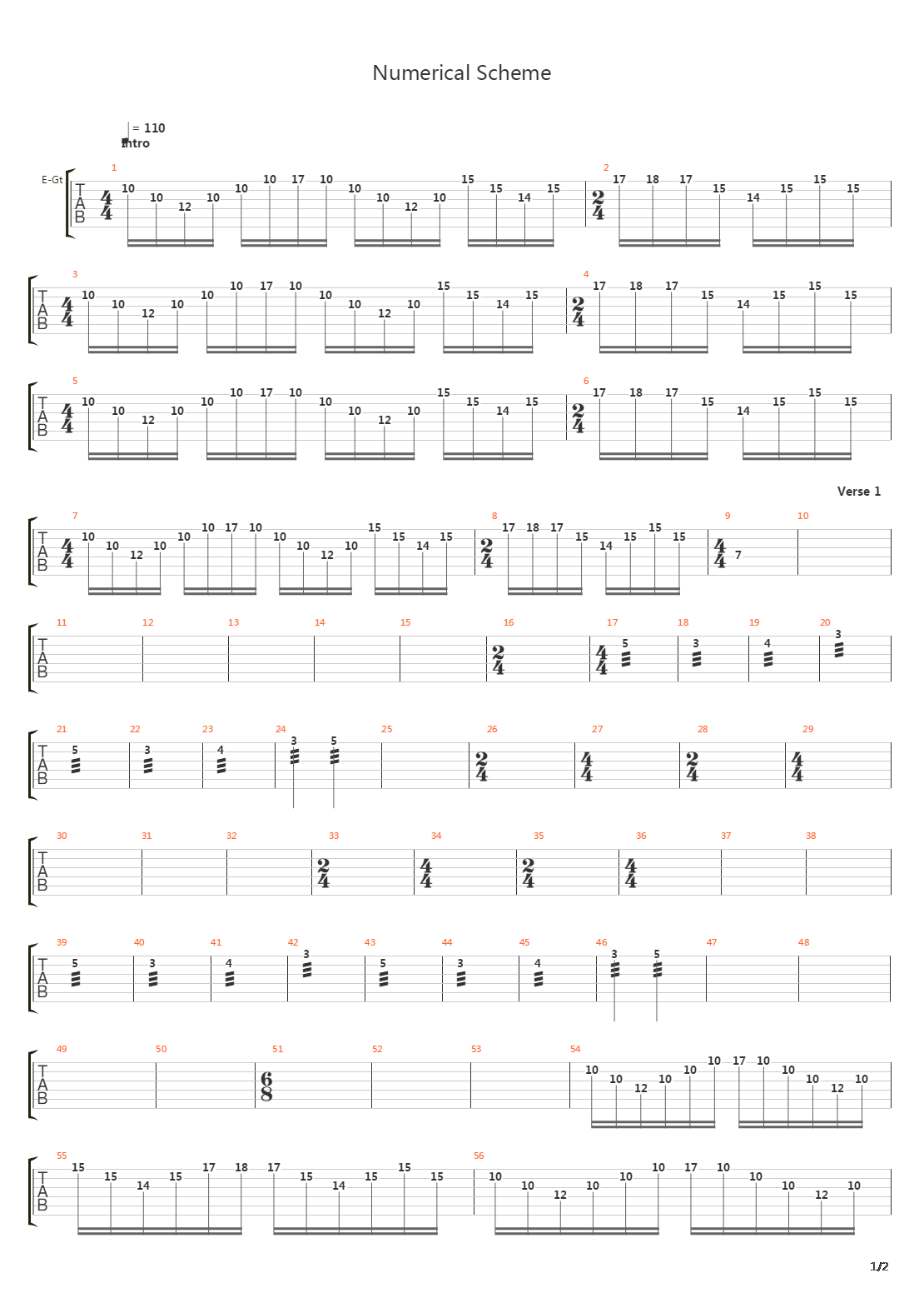 Numerical Scheme吉他谱