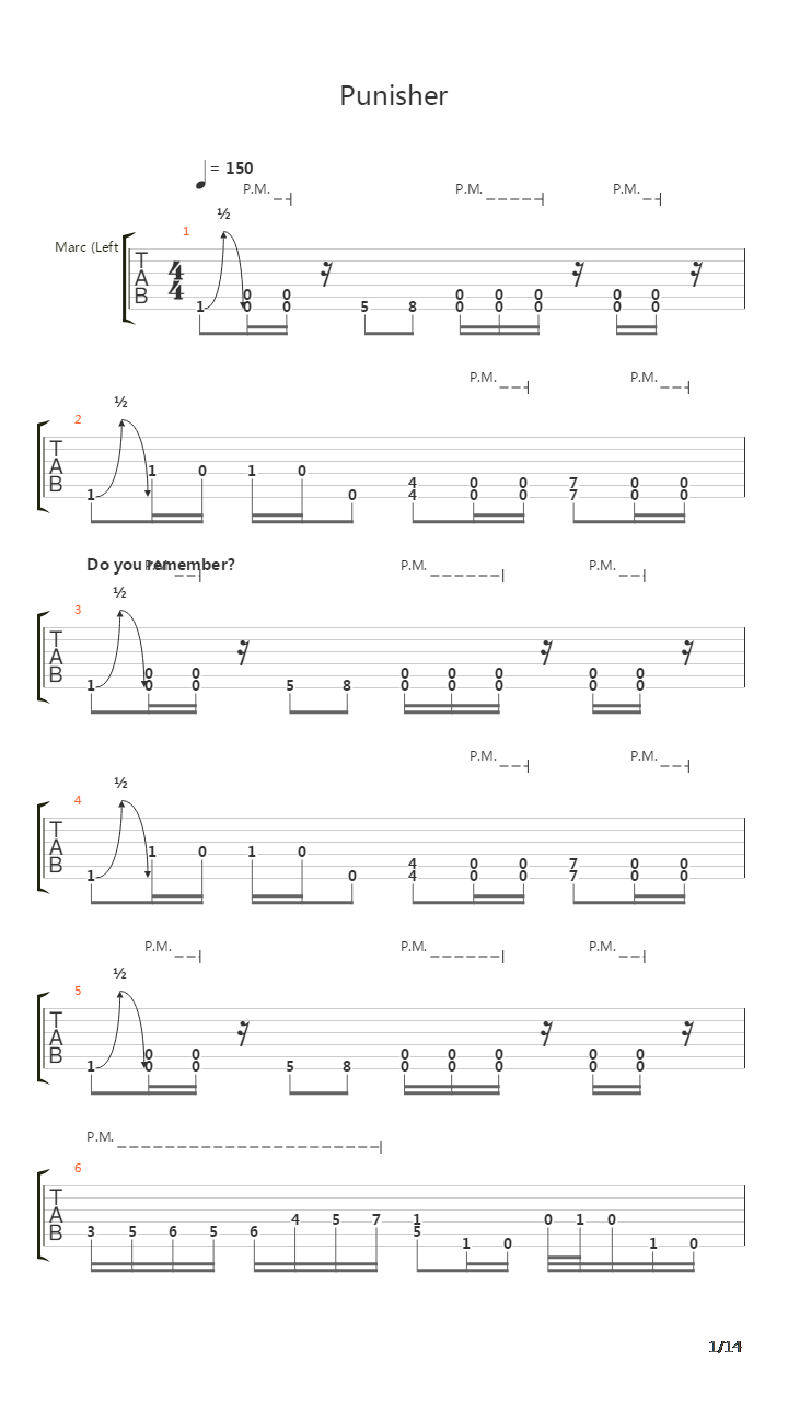 Punisher吉他谱