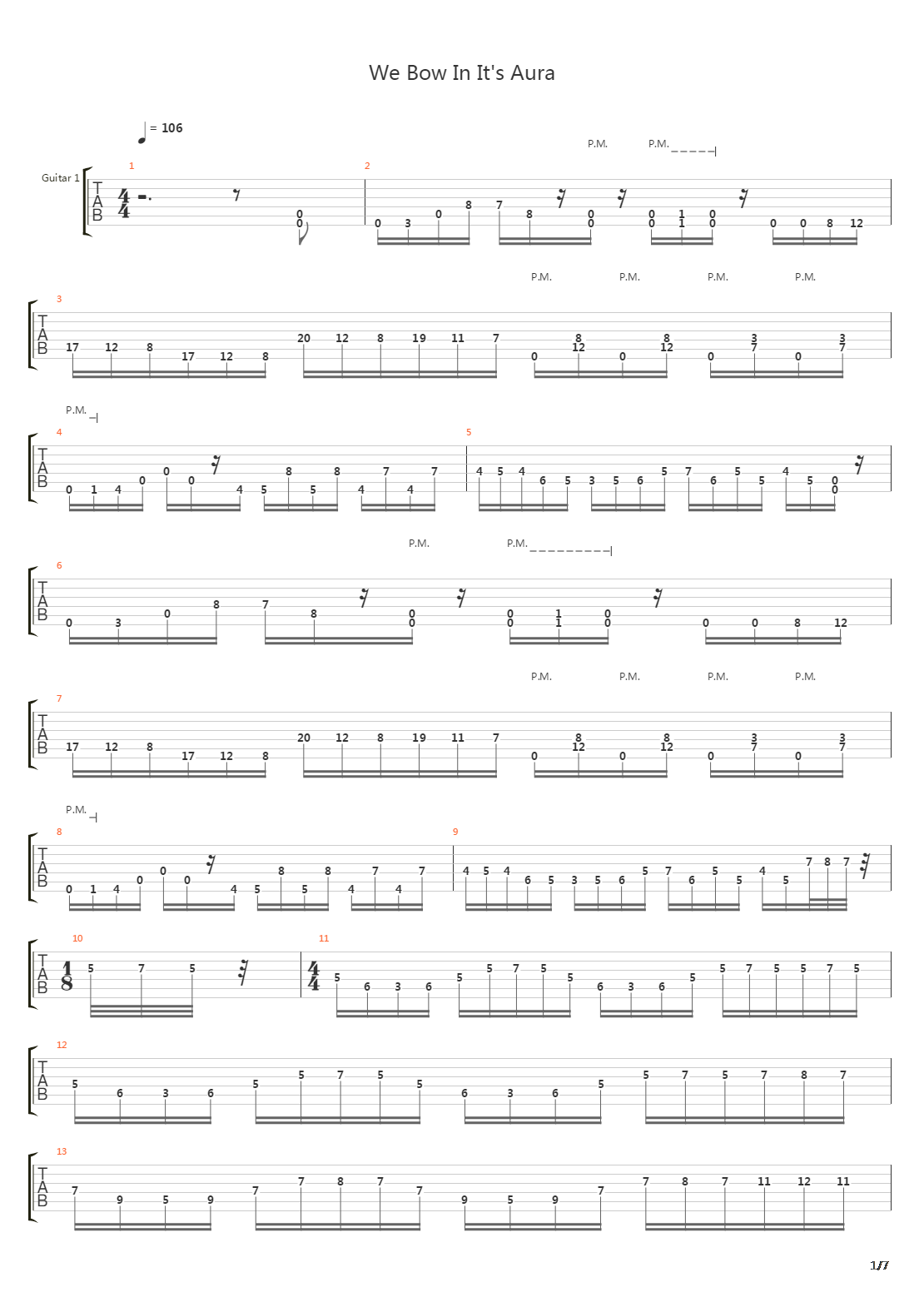 We Bow In Its Aura吉他谱