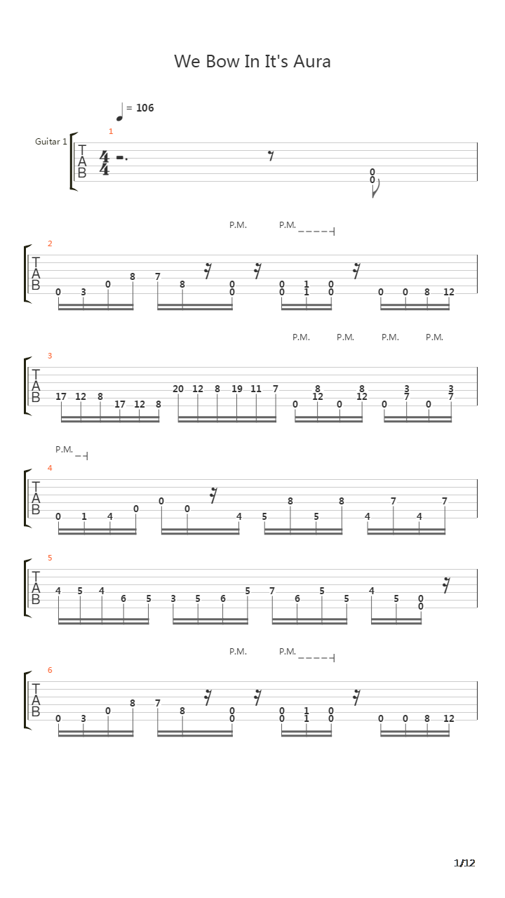 We Bow In Its Aura吉他谱
