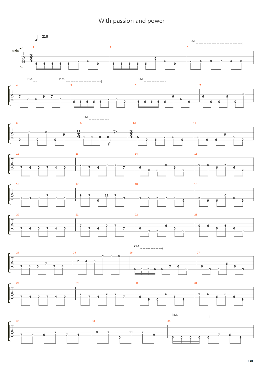 With Passion And Power吉他谱