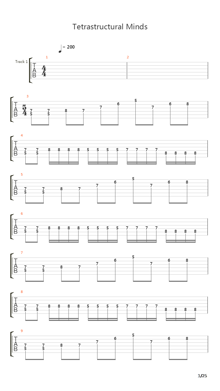 Tetrastructural Minds吉他谱