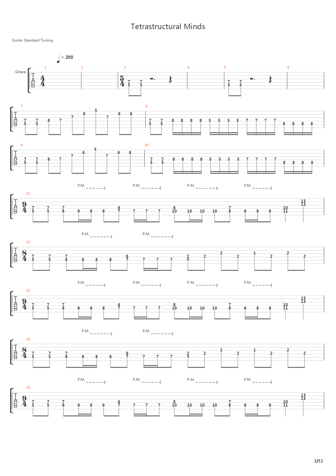 Tetrastructural Minds吉他谱