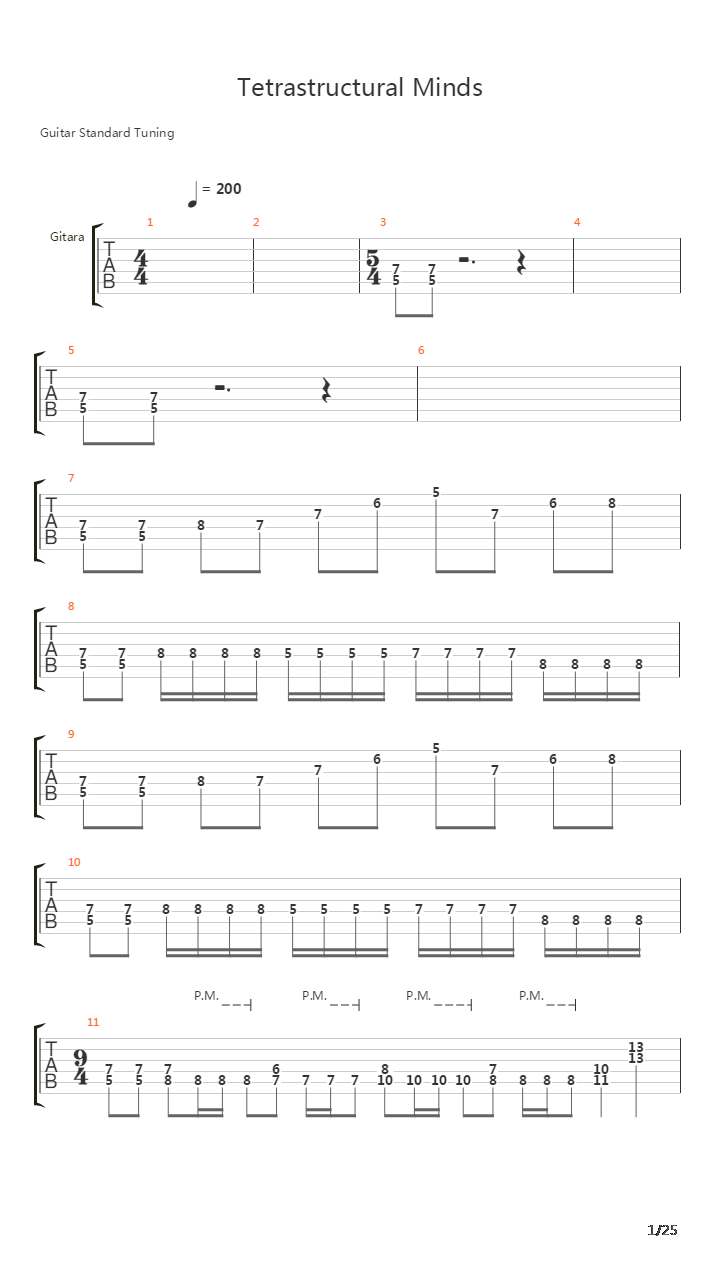 Tetrastructural Minds吉他谱