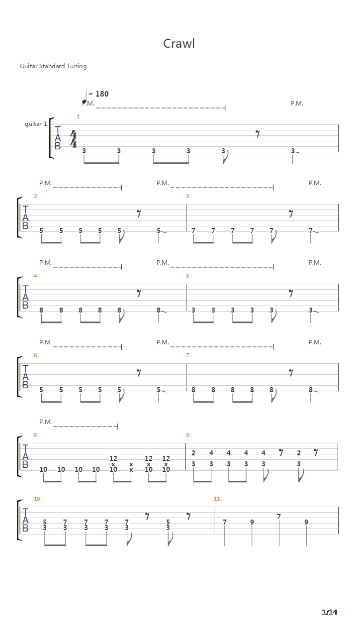 Crawl吉他谱