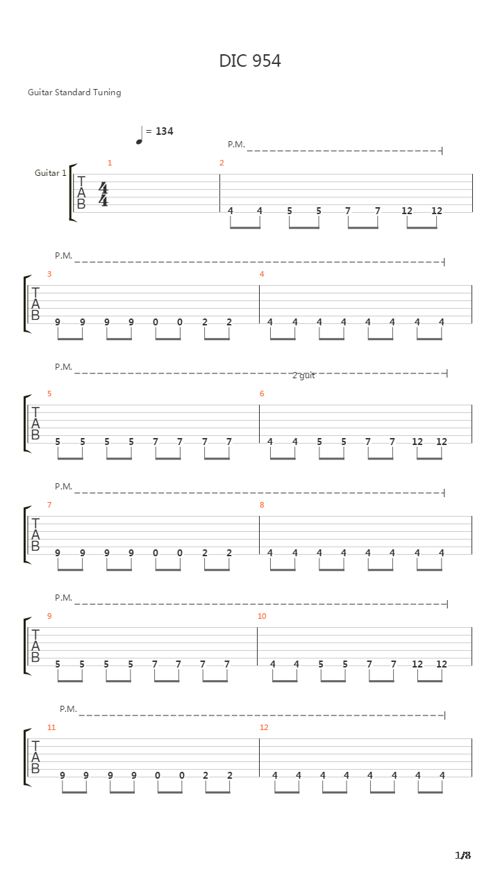 Dic 954吉他谱