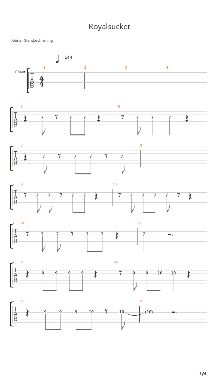 Royalsucker吉他谱