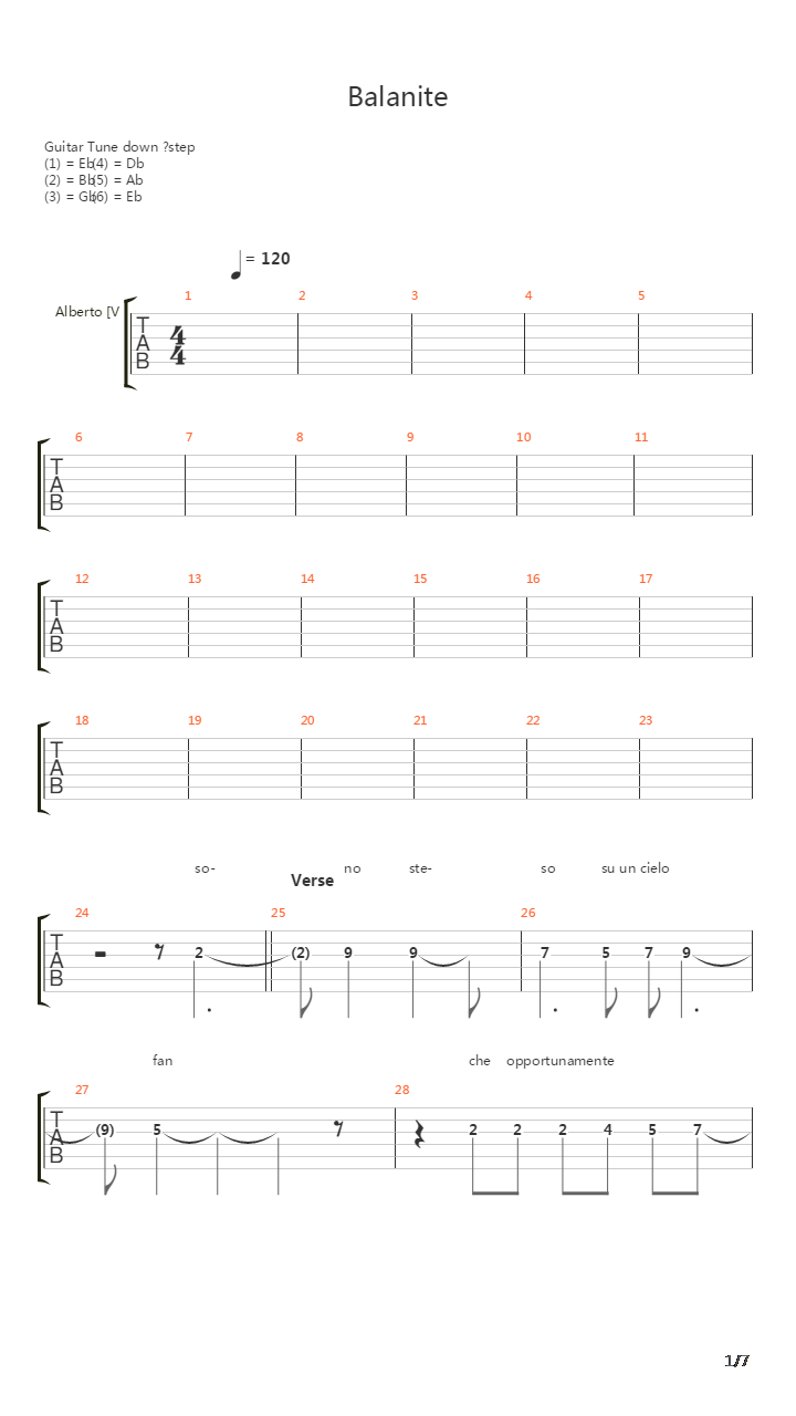 Balanite吉他谱