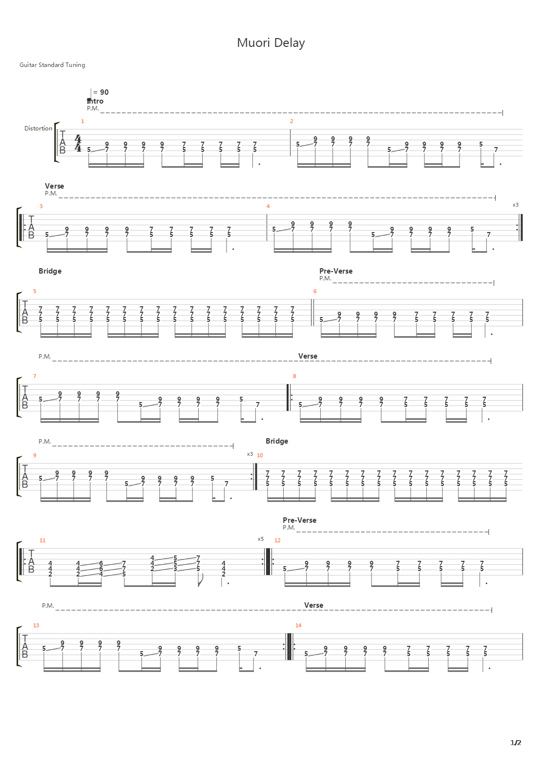 Muori Delay吉他谱