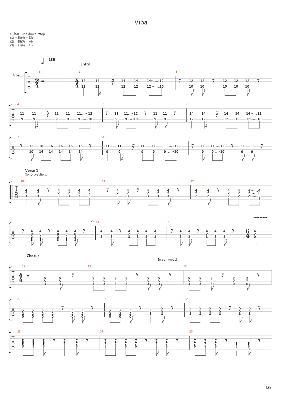 Viba吉他谱