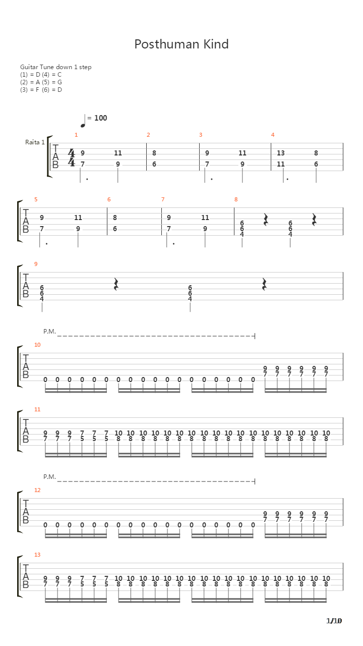 Posthuman Kind吉他谱