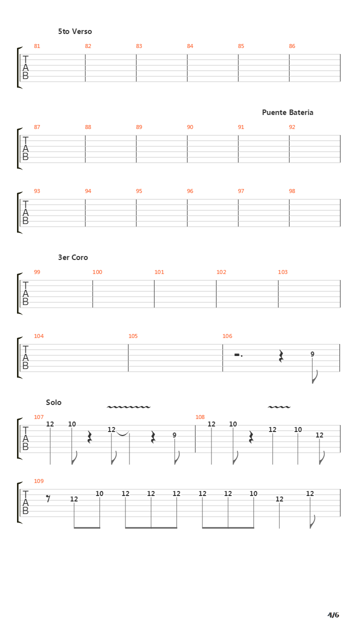 El Esqueleto吉他谱