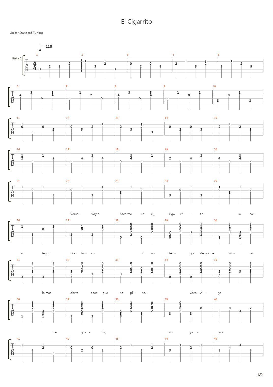 El Cigarrito吉他谱