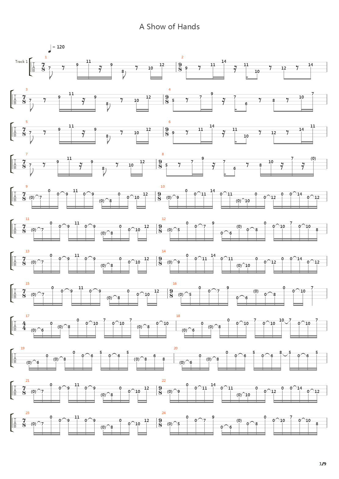 A Show Of Hands吉他谱