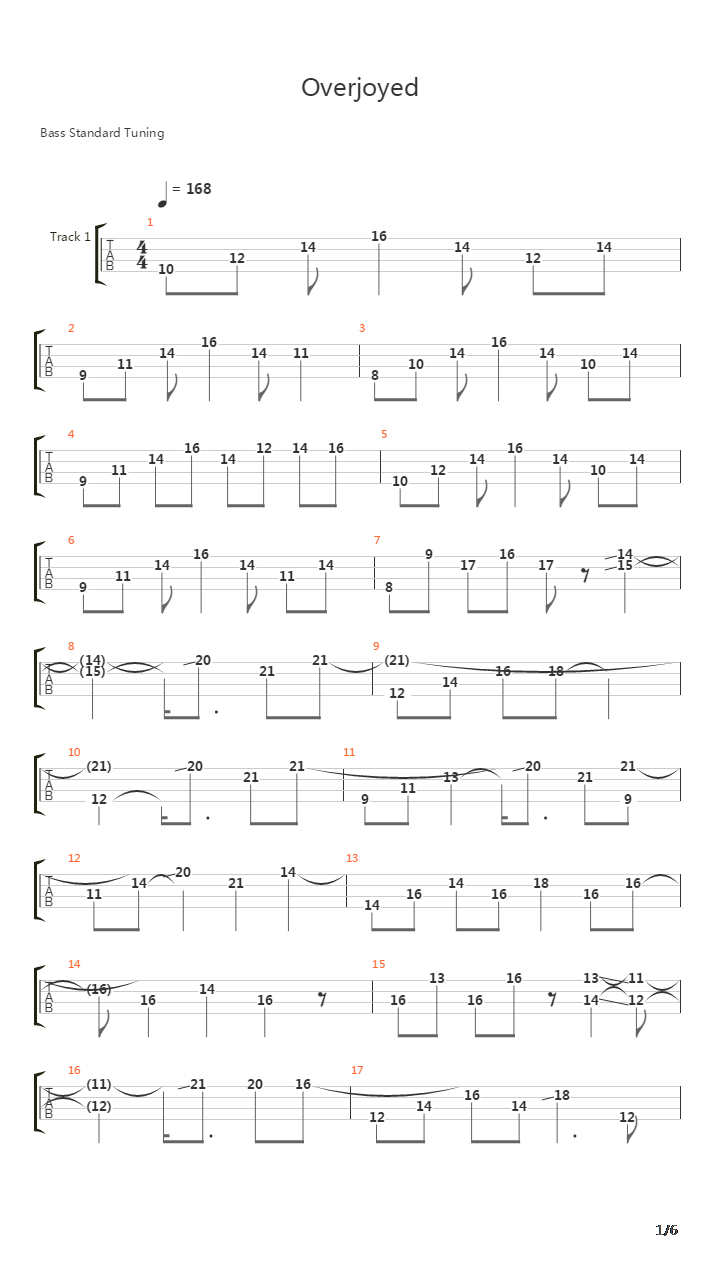Overjoyed吉他谱