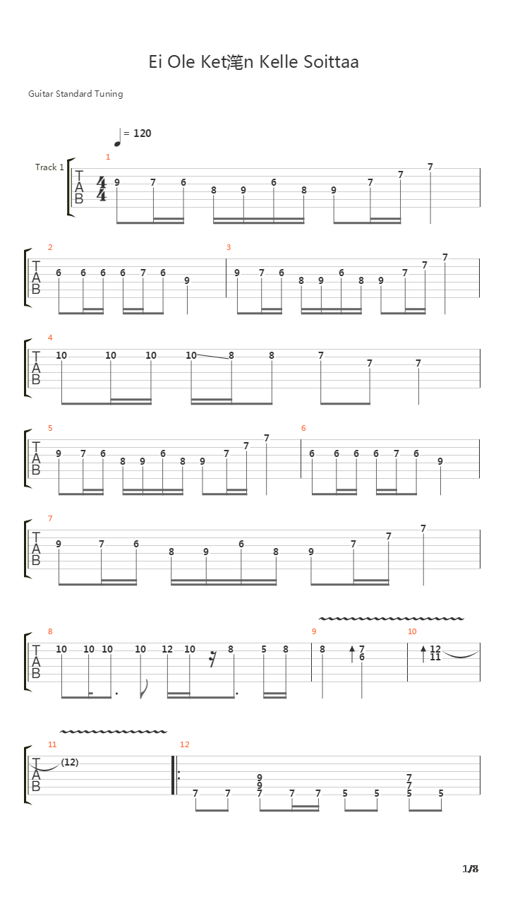 Ei Ole Ketn Kelle Soittaa吉他谱