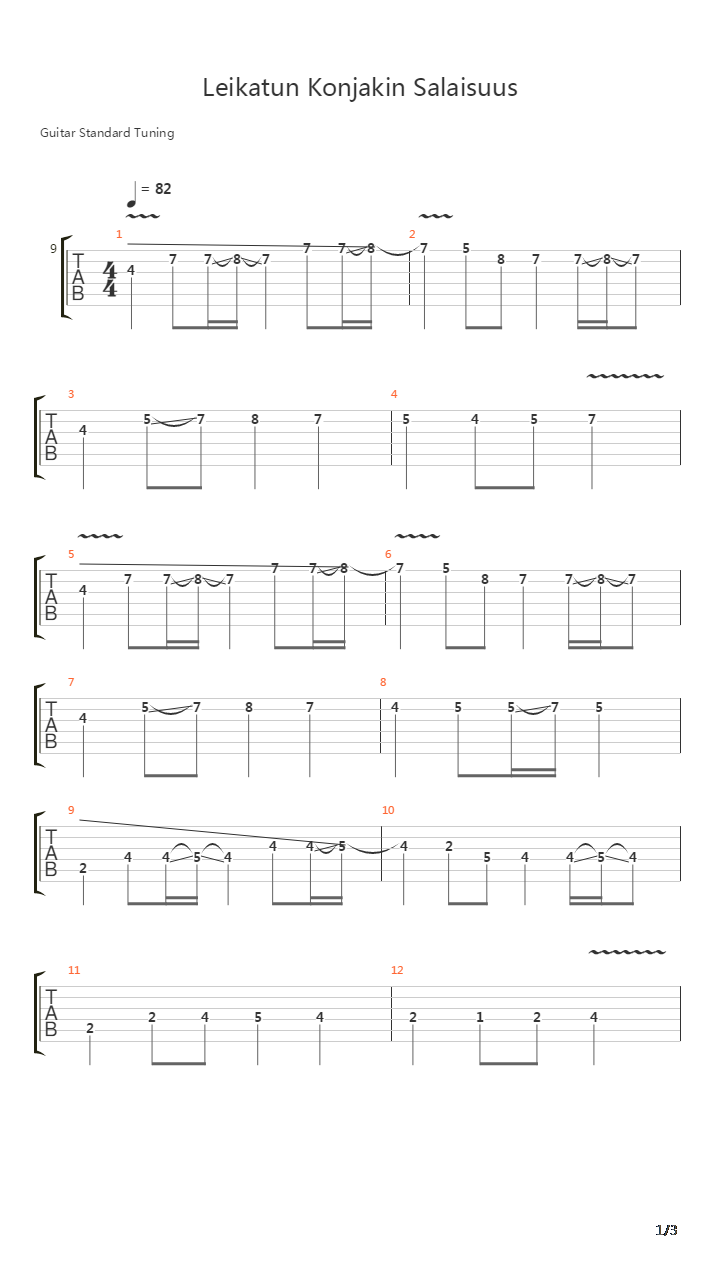 Leikatun Konjakin Salaisuus吉他谱