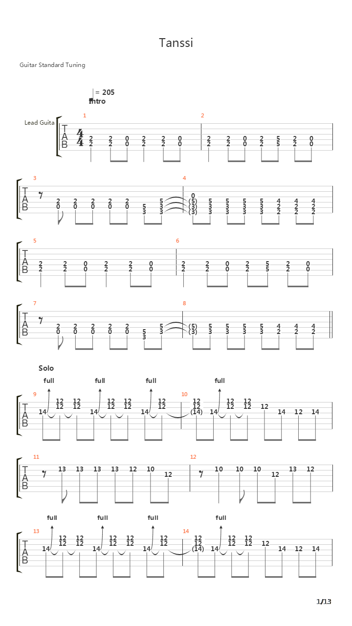 Tanssi吉他谱
