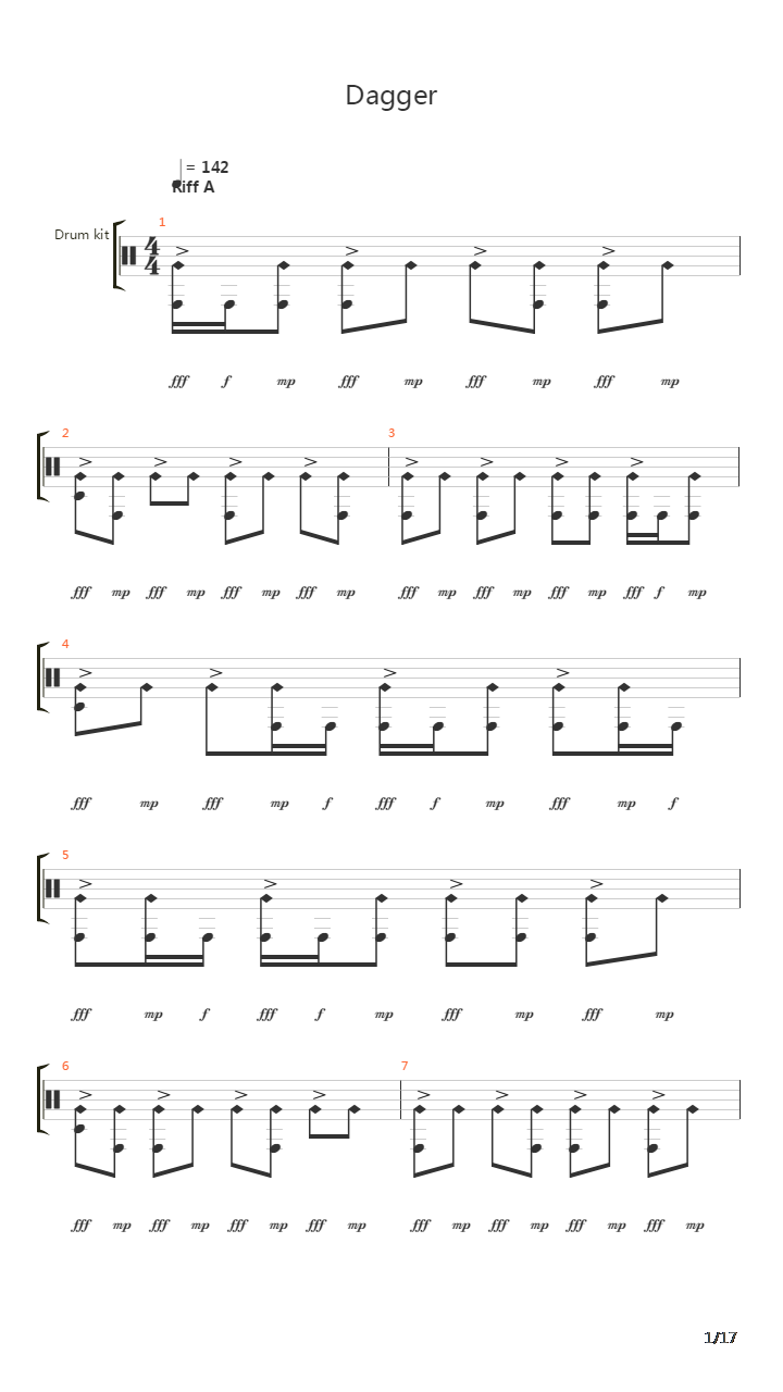 Dagger吉他谱