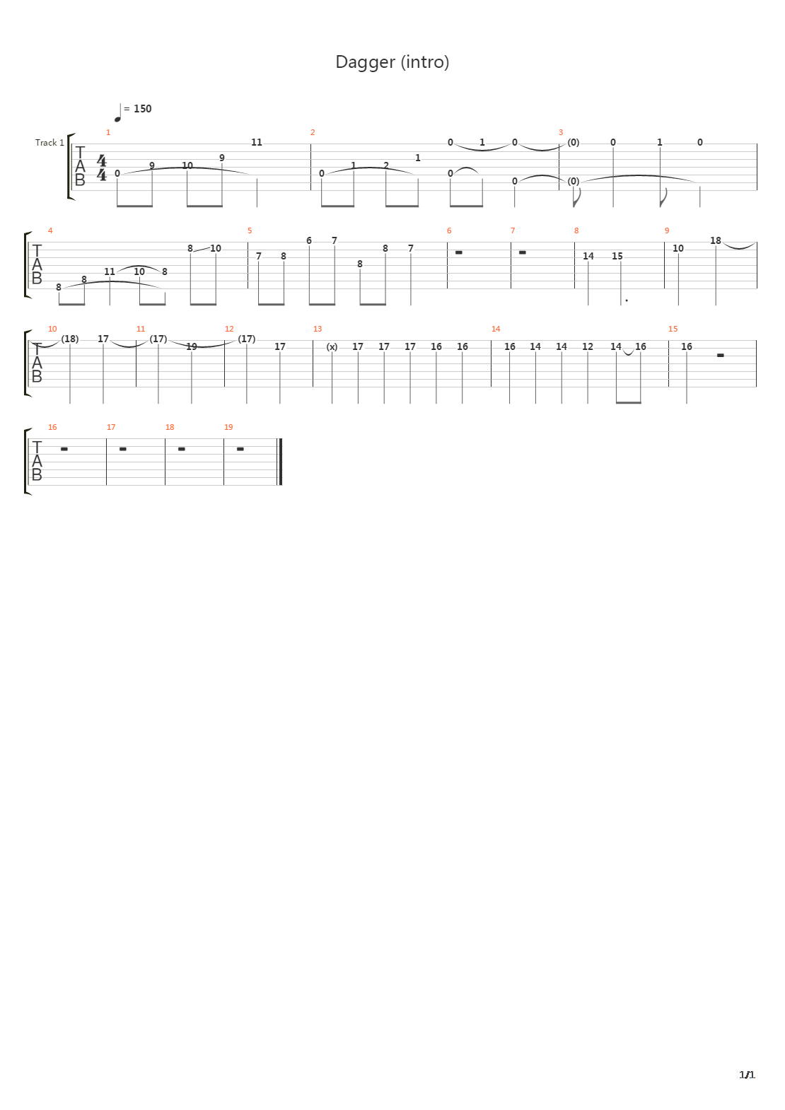 Dagger吉他谱