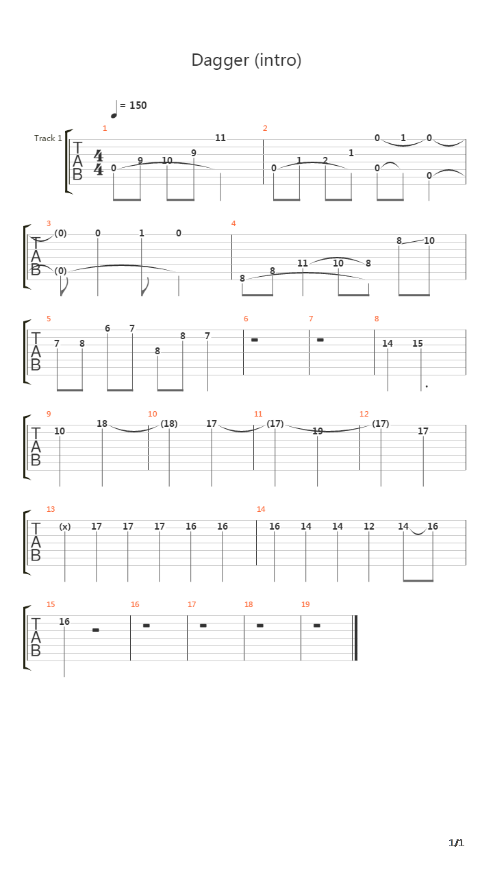 Dagger吉他谱