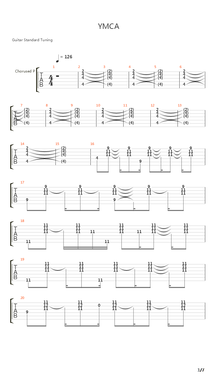 Ymca吉他谱
