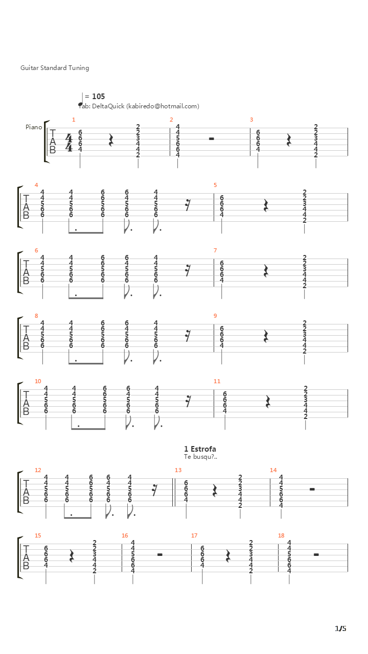 Auto Rojo吉他谱