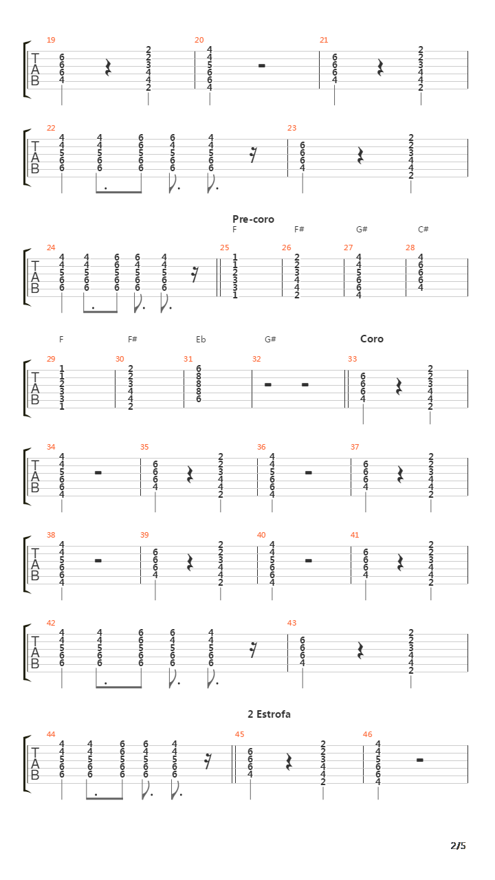 Auto Rojo吉他谱