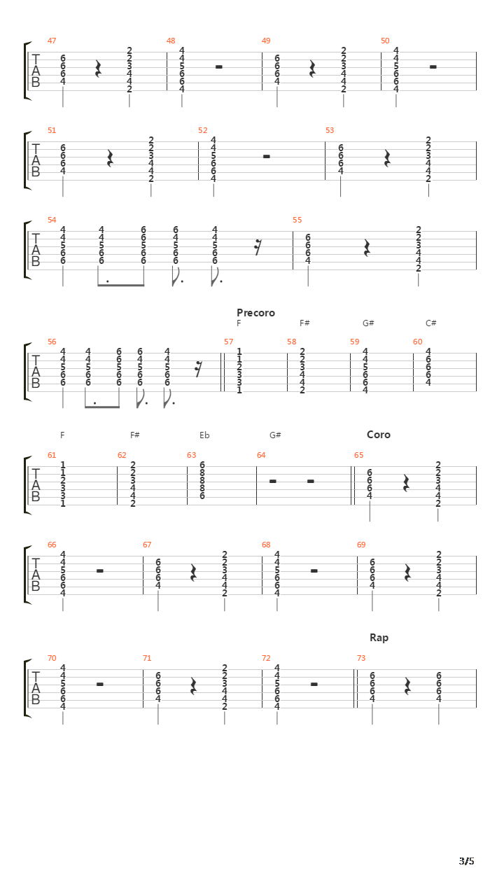 Auto Rojo吉他谱