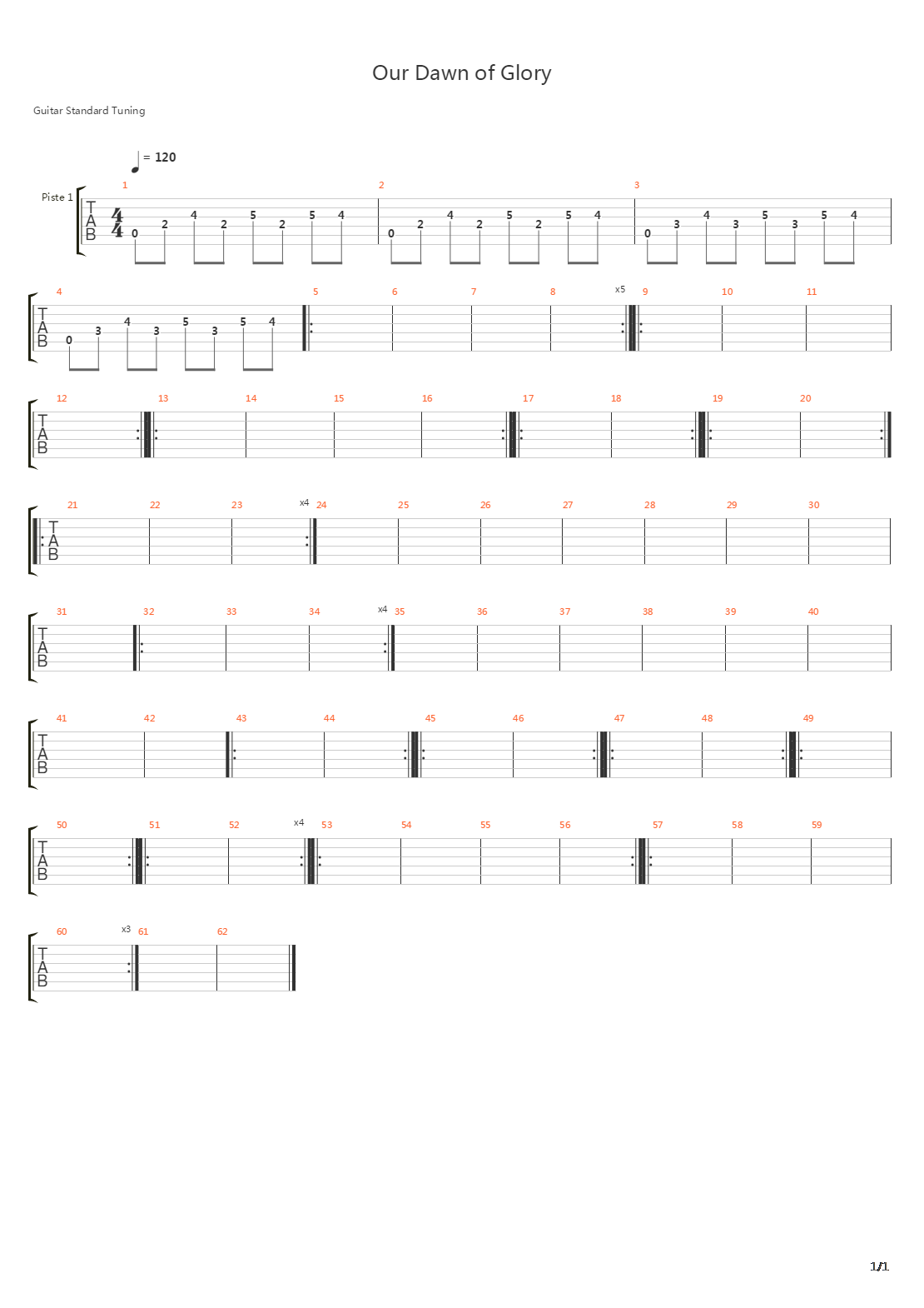 Our Dawn Of Glory吉他谱