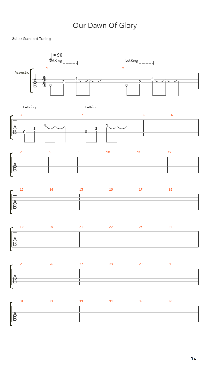 Our Dawn Of Glory吉他谱
