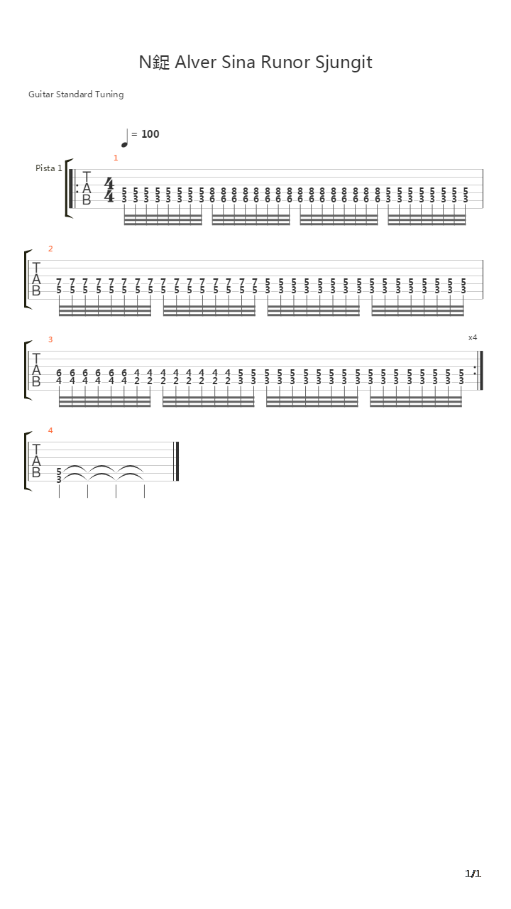 Nr Alver Sina Ruror Sjungit吉他谱