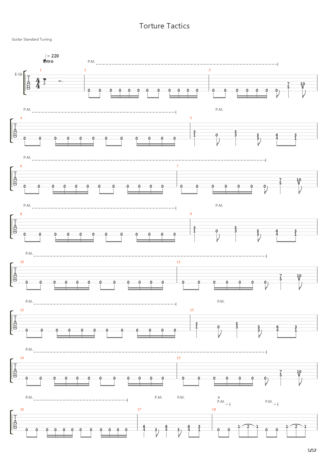 Torture Tactics吉他谱