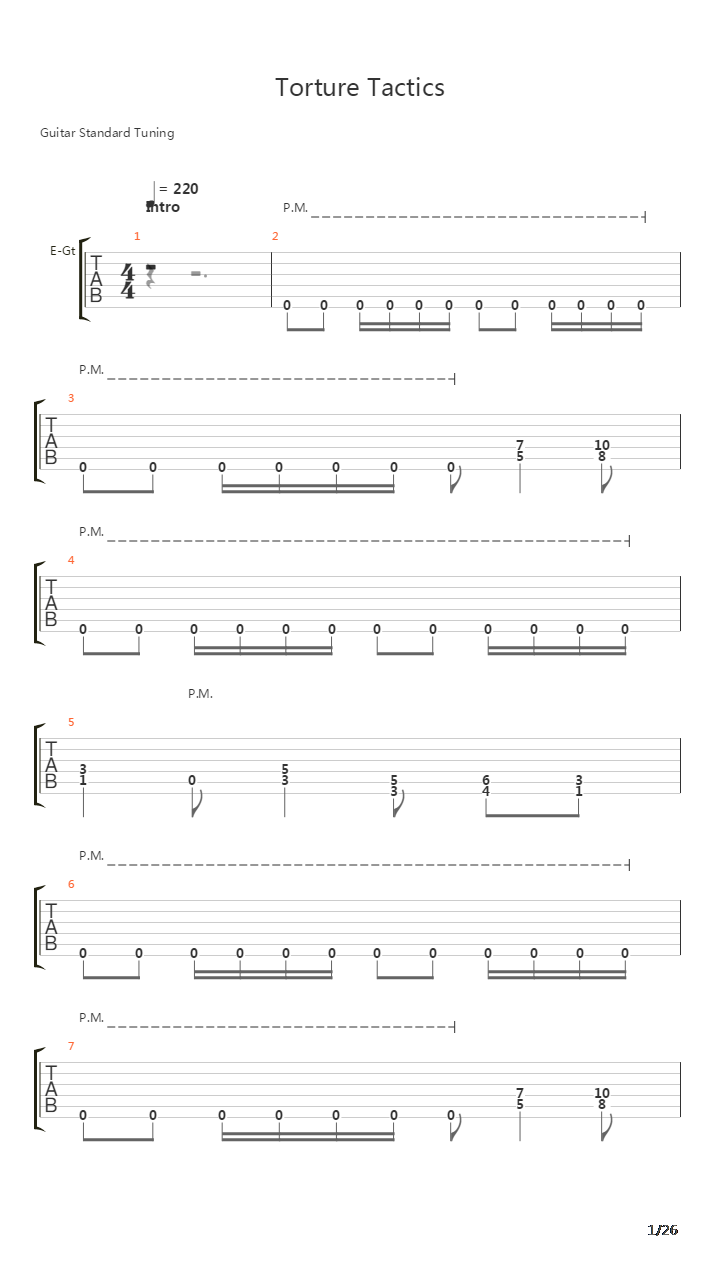 Torture Tactics吉他谱