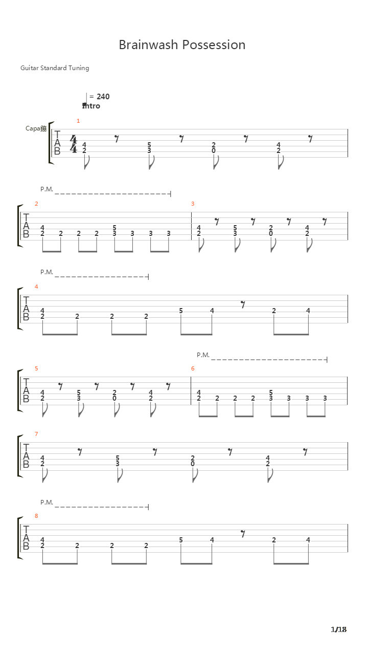 Brainwash Possession吉他谱