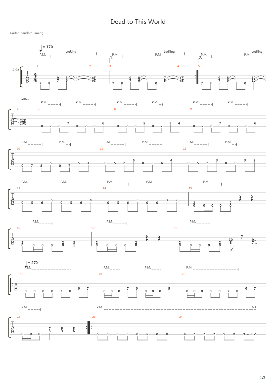 Dead To This World吉他谱