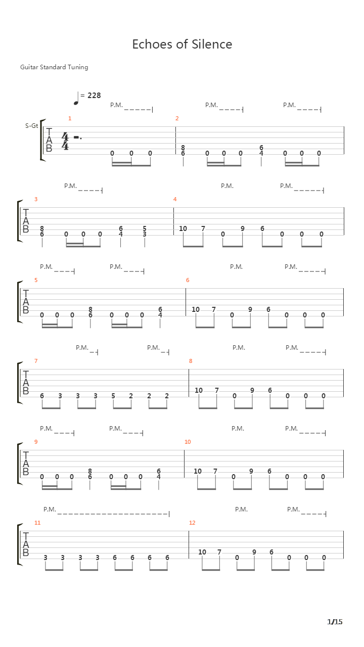 Echoes Of Silence吉他谱