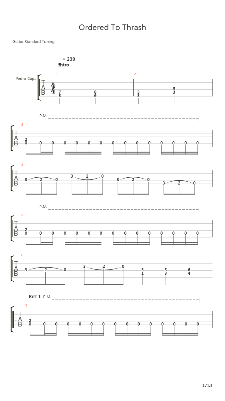 Ordered To Thrash吉他谱