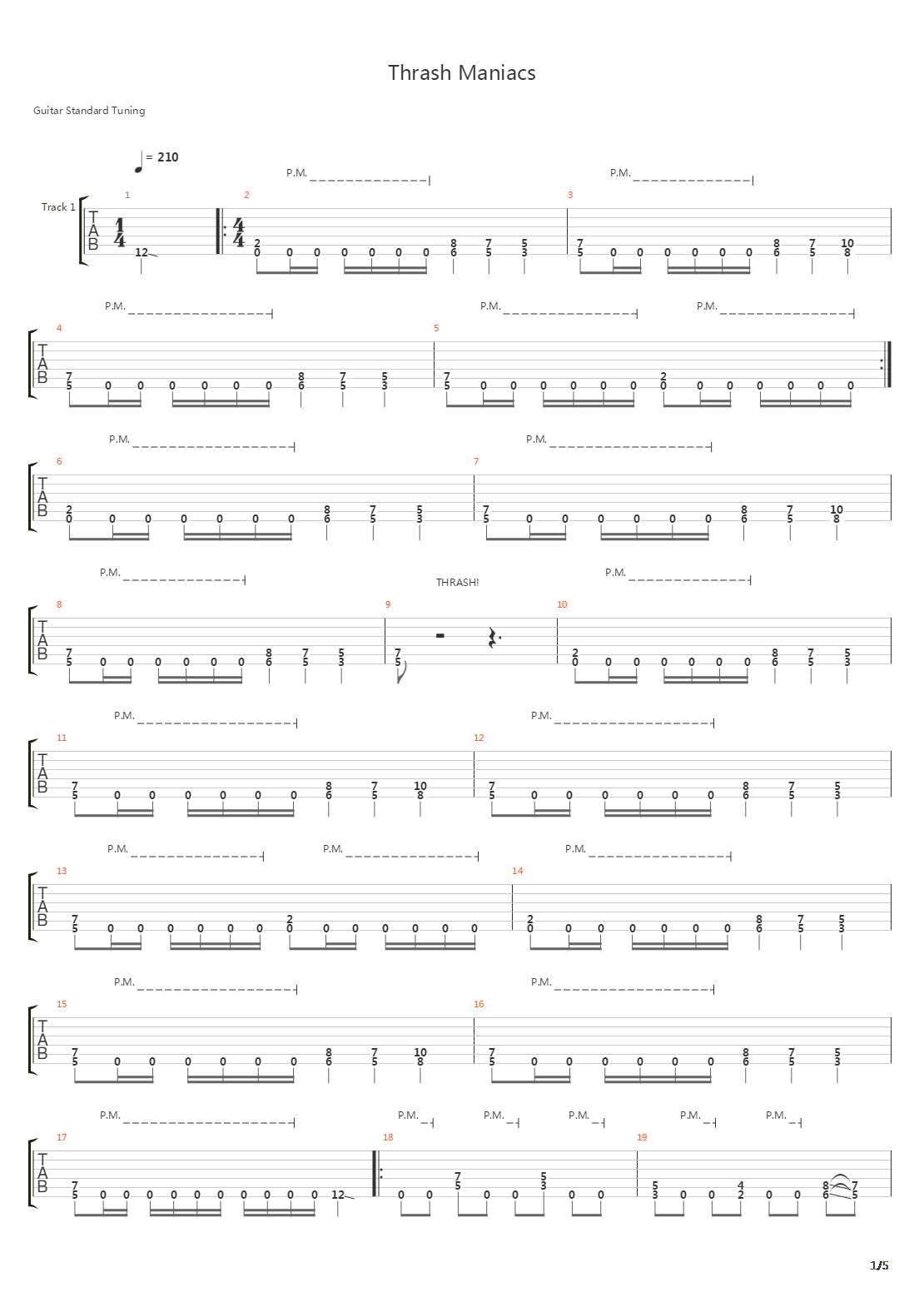 Thrash Maniacs吉他谱