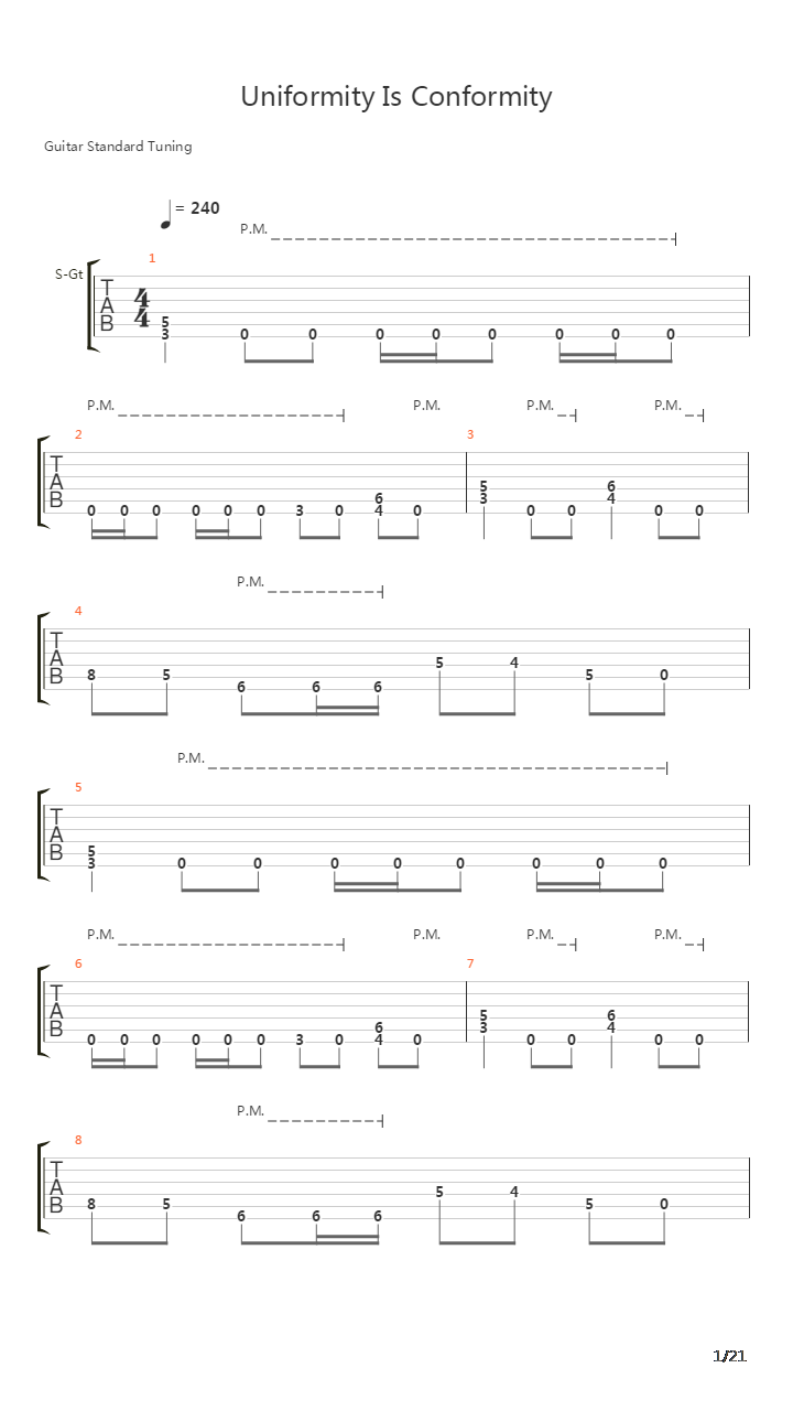 Uniformity Is Conformity吉他谱