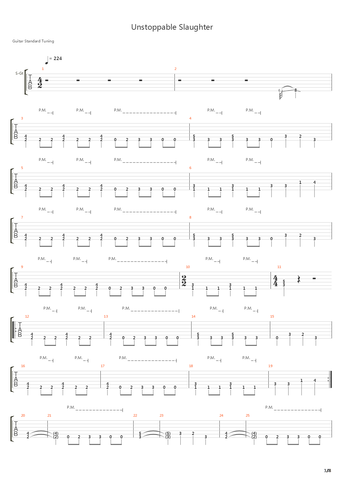 Unstoppable Slaughter吉他谱