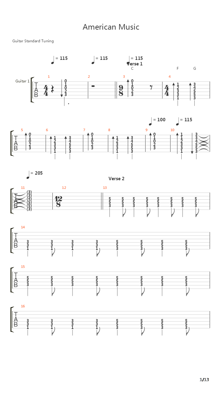 American Music吉他谱