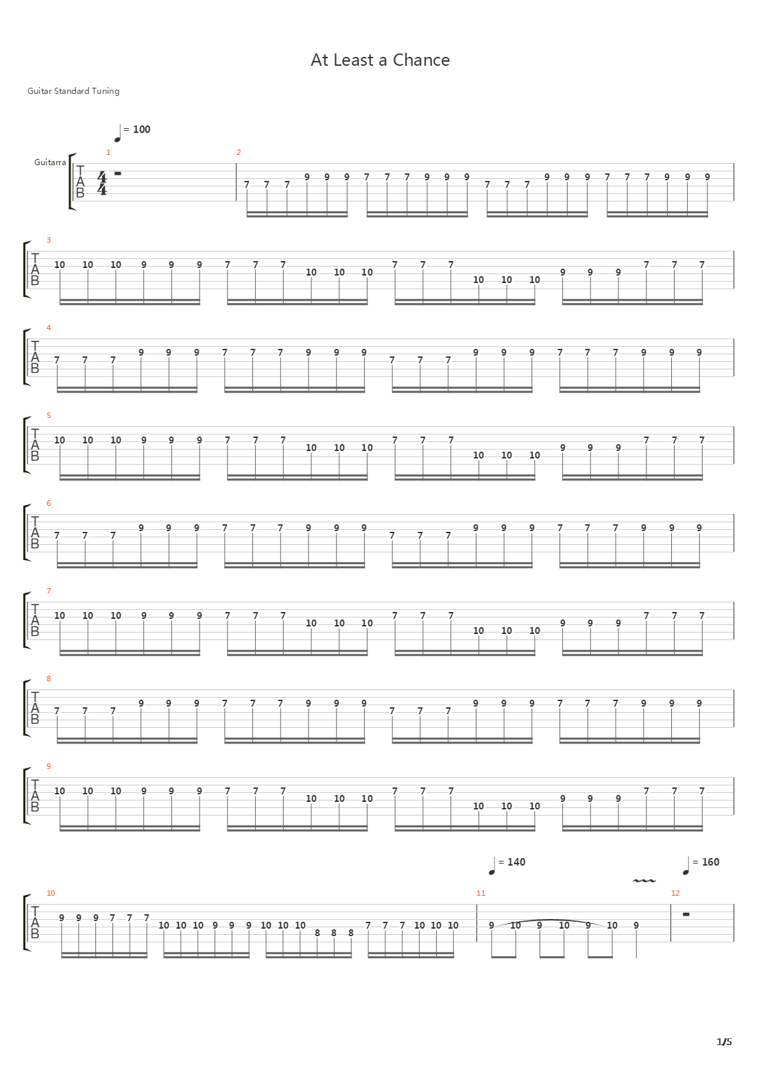 At Least A Chance吉他谱
