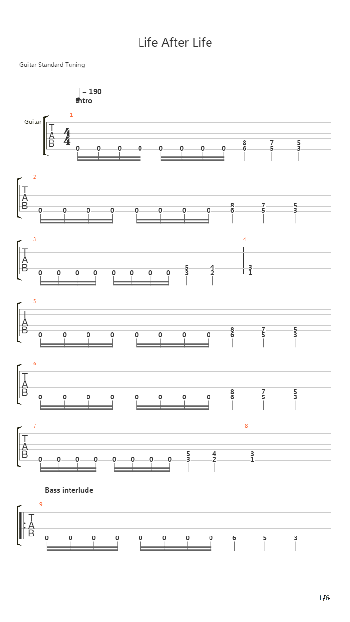 Life After Life吉他谱