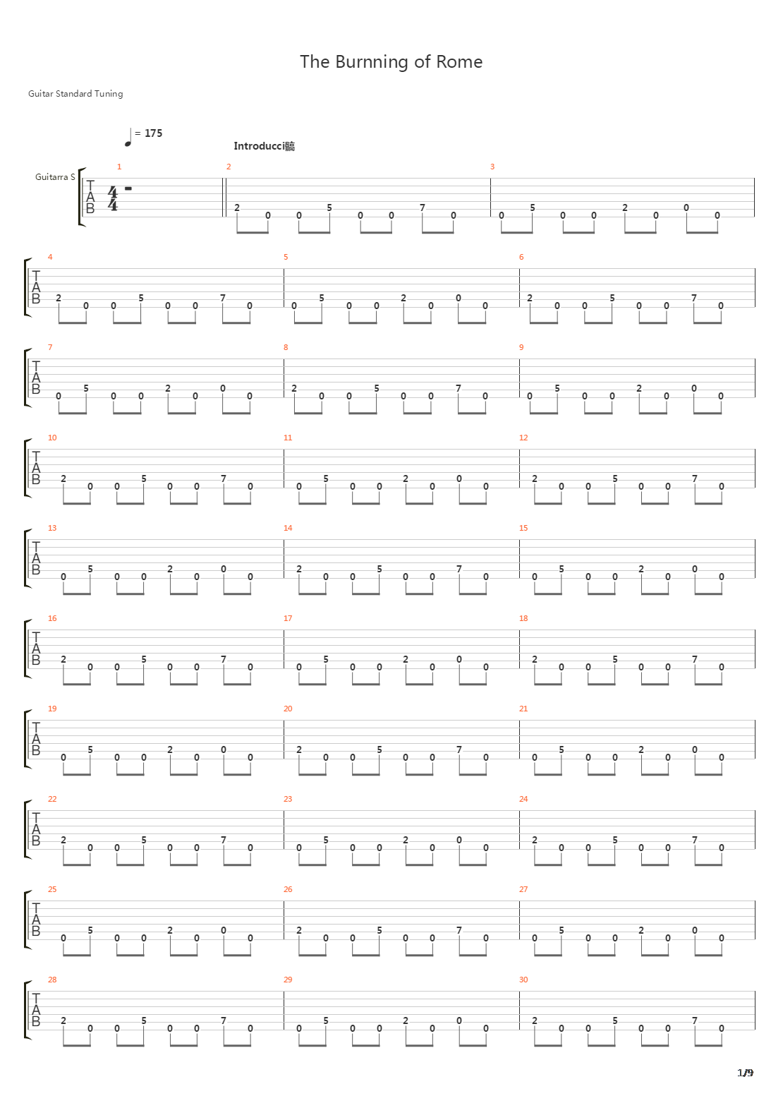 Burn Of Rome吉他谱
